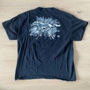 Mens Vintage Black Mustang Graphic T-Shirt Size L